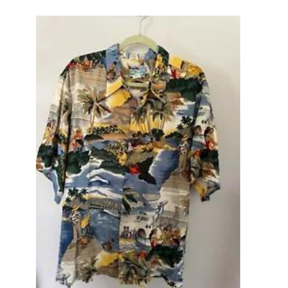 Reyn Spooner Button-Up Shirt Mens XL Multicolor Short Sleeve Collared Hawaiian